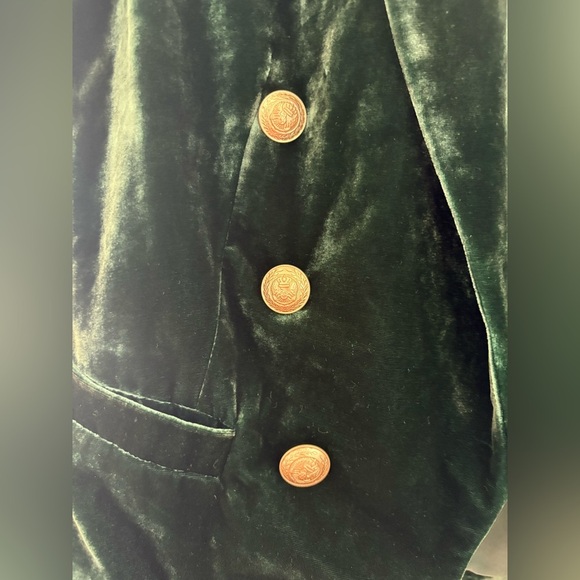 L’Agence Forest Green Brook Velvet Crop Blazer – Size 8 - Picture 6 of 16